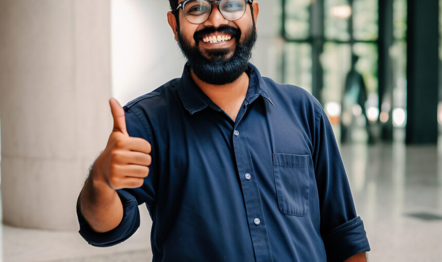 ai generated illustration trustworthy guide with thumb's up